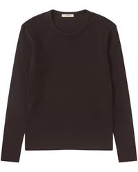 Lemaire - Rib Long Sleeve Top (Squid Ink) - Lyst