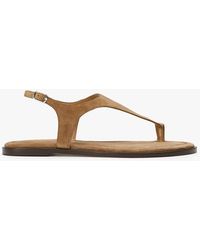 Tony Bianco - Sienna Taupe Suede Flat Sandal - Lyst