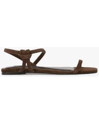 Tony Bianco - Rouge Espresso Suede Flat Sandal - Lyst