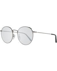 Bally By0013 Mirrored Silver Oval Sunglasses - Multicolour