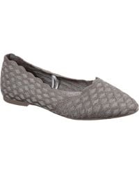 Skechers Cleo Honeycomb Slip On Flat Shoe Taupe 30347 - Grey