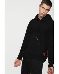 DIESEL Long Sleeve Hooded Sweatshirts - Black