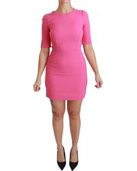 Dolce & Gabbana Stretch Sheath Mini Bodycon Dress - Pink