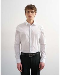 TOPMAN - Slim Fit Long Sleeve Formal Stretch Shirt - Lyst
