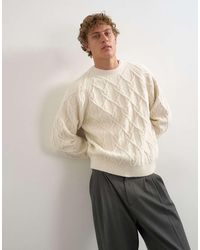 TOPMAN - Relaxed Fit Cable Knitted Jumper - Lyst