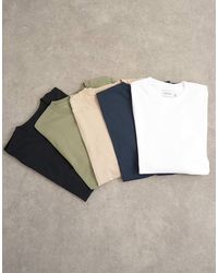 TOPMAN - 5 Pack Classic Fit T-shirt - Lyst
