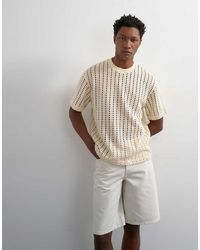TOPMAN - Relaxed Fit Crochet T-shirt - Lyst