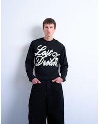 TOPMAN - Oversized Fit Long Sleeve T-Shirt With Lost - Lyst