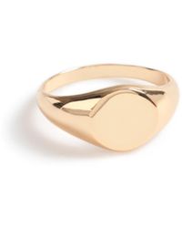 TOPMAN Gold Signet Ring - Metallic