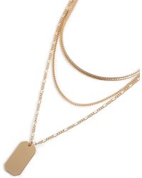 TOPMAN Gold Dog Tag Necklace - Metallic