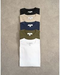 TOPMAN - 5 Pack Classic Fit T-shirt - Lyst