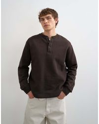 TOPMAN - Relaxed Fit Henley Sweatshirt - Lyst