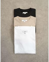TOPMAN - 3 Pack Classic Fit T-Shirt - Lyst