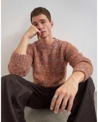 TOPMAN - Relaxed Fit Textured Knit Crew Neck Sweater - Lyst