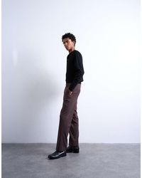 TOPMAN - Straight Wool Touch Trousers - Lyst