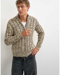 TOPMAN - Slim Fit Funnel Neck Twist Jumper With Double Zip - Lyst