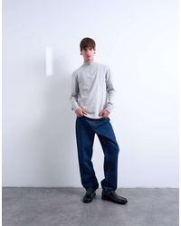 TOPMAN - Essential Knit 1/4 Zip Funnel - Lyst