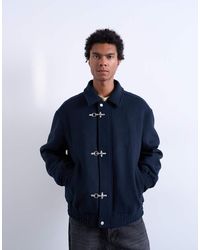 TOPMAN - Fireman Clasp Wool Blend Jacket - Lyst