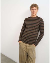 TOPMAN - Classic Fit Long Sleeve T-Shirt With Stripe - Lyst