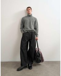 TOPMAN - Relaxed Fit Textured Roll Neck Knitted Jumper - Lyst