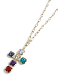 TOPMAN Gold Cross Necklace - Metallic