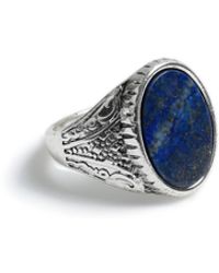 TOPMAN Silver Stone Ring - Blue