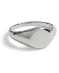 TOPMAN Silver Signet Ring - Metallic