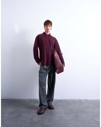 TOPMAN - Long Sleeve Textu Polo - Lyst