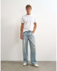 TOPMAN - Rigid baggy Fit Distressed Jeans - Lyst