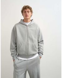 TOPMAN - Premium Boxy Fit Heavyweight Full Zip Through Hoodie - Lyst