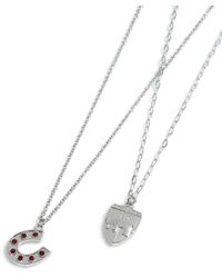 TOPMAN Silver Layered Necklace - Metallic