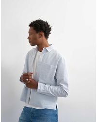 TOPMAN - Relaxed Fit Crop Seersucker Shirt - Lyst