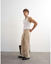 TOPMAN - Wide Leg Pleated Trouser - Lyst