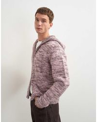 TOPMAN - Relaxed Fit Textured Zip Through Knitted Hoodie - Lyst