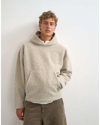 TOPMAN - Boxy Fit Brushed Borg Hoodie - Lyst