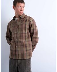 TOPMAN - Regular Fit Poplin Check Shirt - Lyst