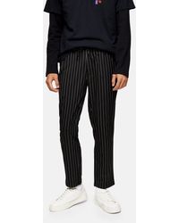 TOPMAN And White Stripe Stripe Skinny Pant - Black
