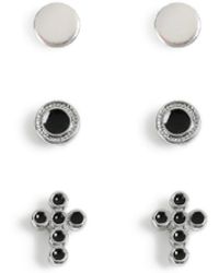 TOPMAN Three Earring Pack - Black