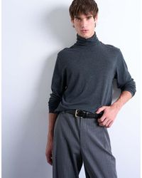 TOPMAN - Relaxed Fit Turtle Neck Long Sleeve T-shirt - Lyst