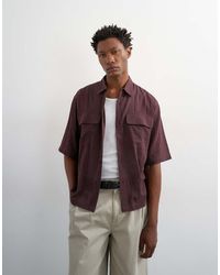 TOPMAN - Relaxed Fit Crop Sheer Ripstop Short Sleeve Shirt - Lyst