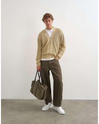 TOPMAN - Relaxed Fit Acid Wash Knitted Zip Through Cardigan - Lyst