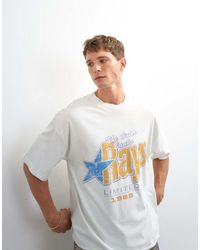 TOPMAN - Relaxed Fit Crop Vintage Rays Print T-shirt With Distressing - Lyst