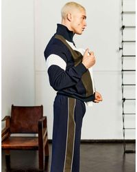 TOPMAN - Classic Fit Paneled Pique Track Top - Lyst