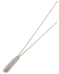 TOPMAN Silver Crystal Pendant Necklace - Metallic