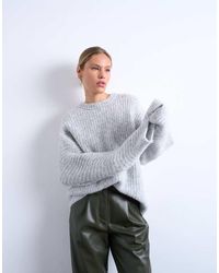 TOPSHOP - Oversized Rib Knit Balloon Sleeve Sweater - Lyst