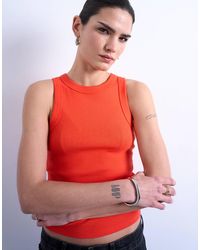 TOPSHOP - Rib Racer Vest - Lyst