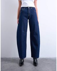 TOPSHOP - Barrel Mid Rise Jeans - Lyst