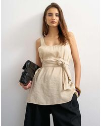 TOPSHOP - Tie Waist Scoop Neck Cami Top - Lyst
