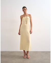 TOPSHOP - Cowl Back Bandeau Midi Dress - Lyst