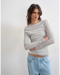 TOPSHOP - Printed Double Layer Long Sleeve Top - Lyst